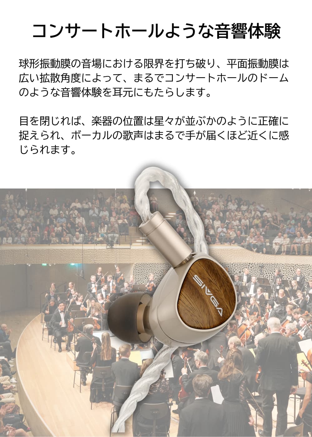 SIVGA Que UTG 鵲 IEM インイヤーモニターイヤホン 高音質 HiFi 有線 耳掛け カナル型 ダイナミックドライバー 1DD ハイレゾ リケーブル可能 脱着式 0.78mm 2PIN