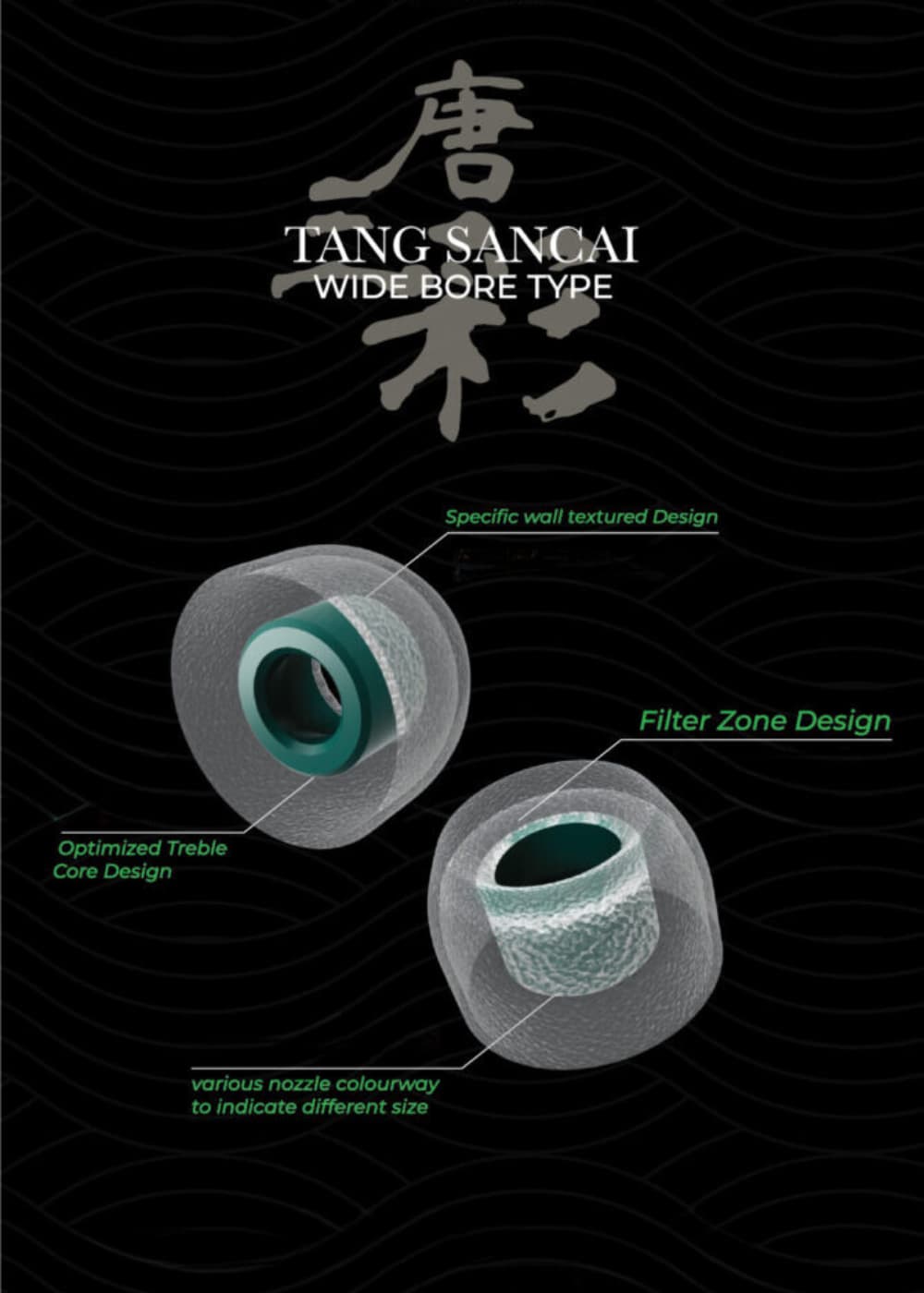 TANGZU Tang Sancai Wide Boreイヤーピース