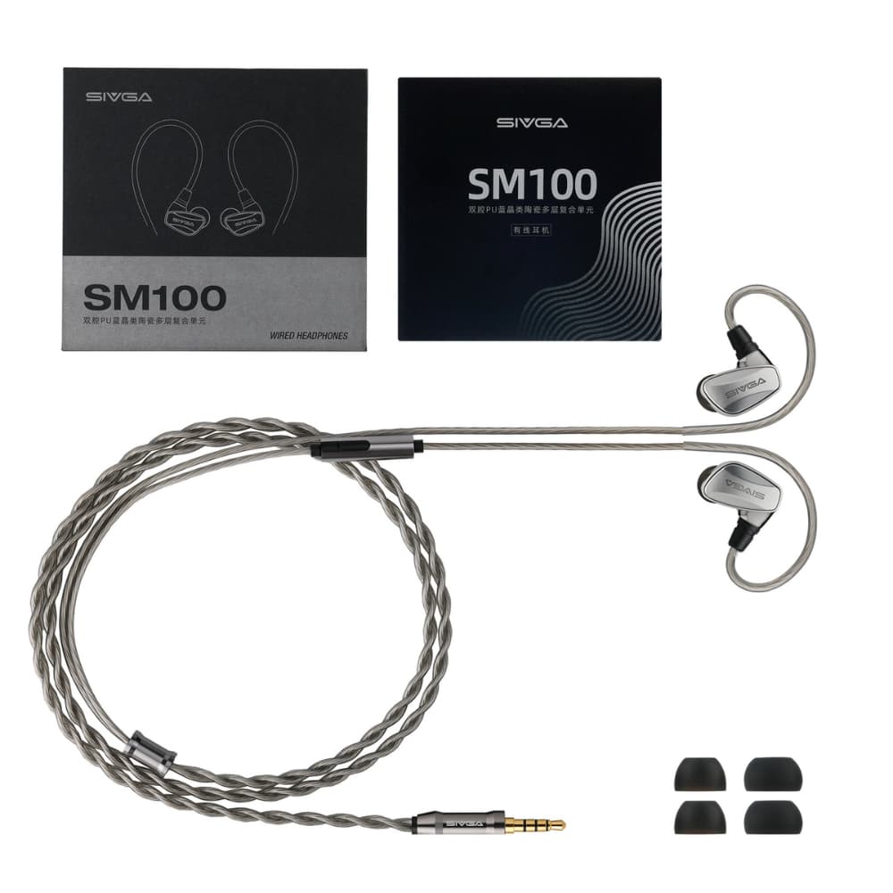SIVGA SM100 IEM インイヤーモニターイヤホン ダイナミック型ドライバー 金属ハウジング 高音質 HiFi 有線 耳掛け カナル型 リケーブル可能 着脱式 2PIN