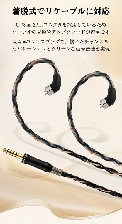 SIVGA Nightingale Pro IEM インイヤーモニターイヤホン 平面駆動型ドライバー 木製ハウジング 高音質 HiFi 有線 耳掛け カナル型 リケーブル可能 着脱式