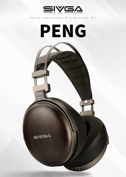 SIVGA PENG (鵬) ヘッドホン 木製ハウジング 密閉型 50mm ダイナミックドライバー LCP サファイア複合振動膜 有線 ケーブル着脱可能 4.4mm バランス