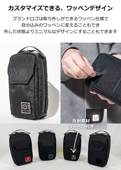 SOSO.LABO Daily Sling Compact スマホポーチ メンズ 防水 ベルトポーチ リュック付け マグネット開閉 腰 ショルダーポーチ 小物入れ カラビナ サコッシュ スマホショルダー 斜めがけ ウェスト 調整可能