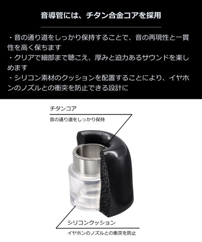SOSO.LABO Lucent Ear Fit Ti-Core イヤーピース チタン合金コア ウレタンフォーム ハイブリッド
