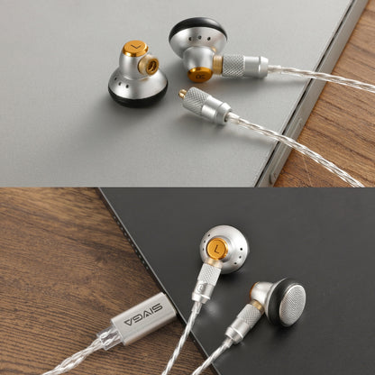 SIVGA M260 有線イヤホン インナーイヤー型 14.2mm大口径ドライバー MMCXリケーブル対応 アルミ合金筐体 レトロモダンデザイン 4N銀メッキOFCケーブル [3.5mm L字 / DAC内蔵USB-Cマイク選択可]