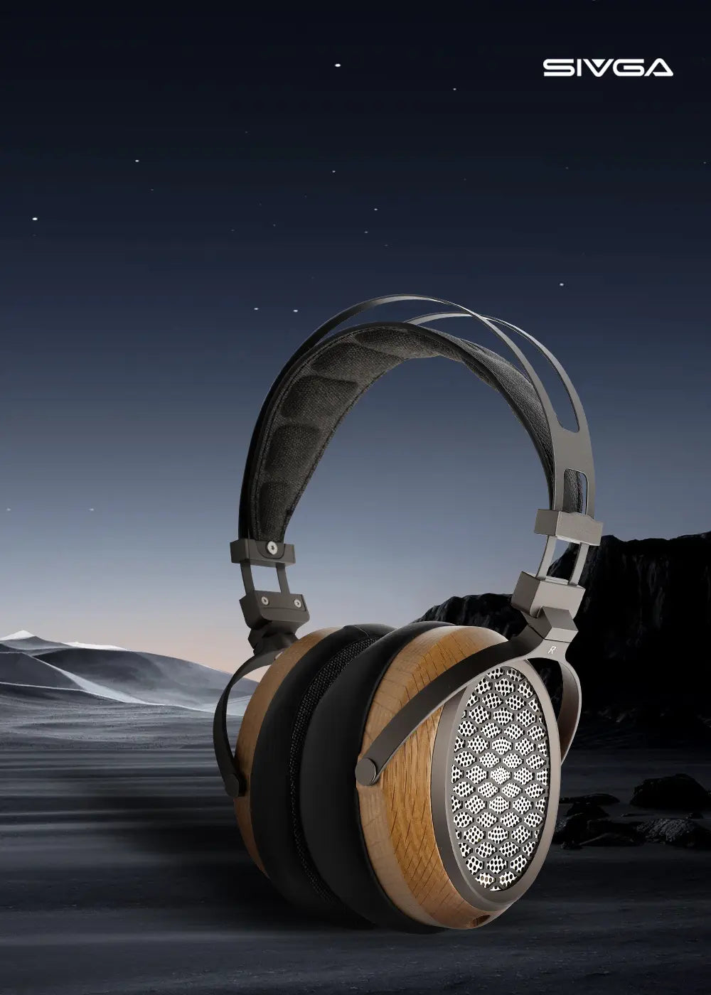 SIVGA LUAN Hi-Fi ダイナミックドライバ 木製 ヘッドホン (ブラウン)