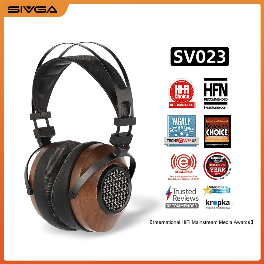 SIVGA SV023 オープン バック ヘッドホン ウォールナット – 01Diverse SIVGA SV023 オープン バック ヘッドホン ウォールナット – 01Diverse